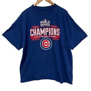 Chicago Cubs World Series Champions 2016 Tee Shirt Graphic Blue